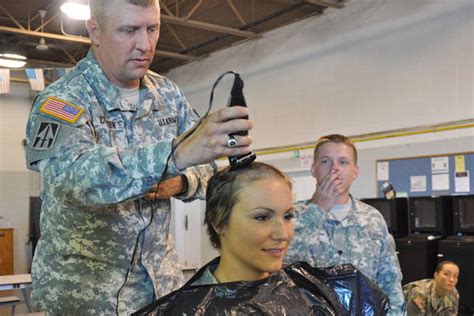 Why don t female soldiers shave their heads?