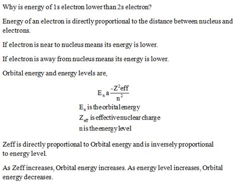 Why is 1s lower than 2s?