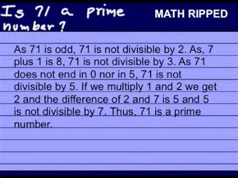 Why is 71 a prime number?