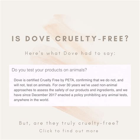 Why is Dove not vegan?