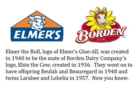 Why is Elmer's glue logo a cow?