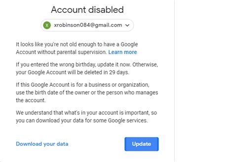Why is Google saying my account will be deleted in 29 days?