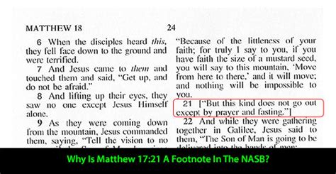 Why is Matthew 17 21 missing?