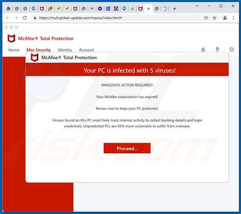 Why is McAfee telling me I have a virus?