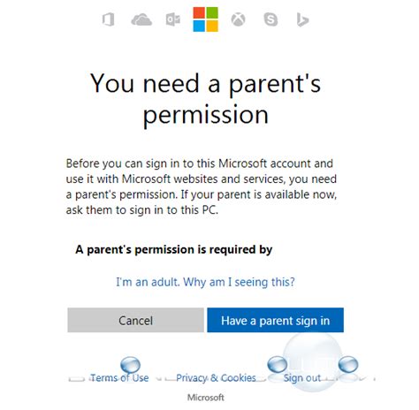 Why is Microsoft asking for parents permission?