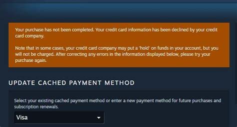 Why is Steam rejecting my card?