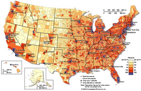 Why is USA not densely populated?