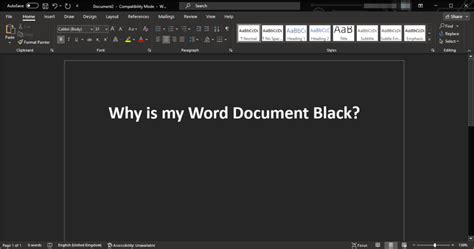 Why is Word doc black?