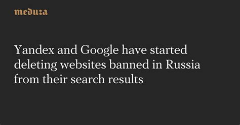 Why is Yandex banned?