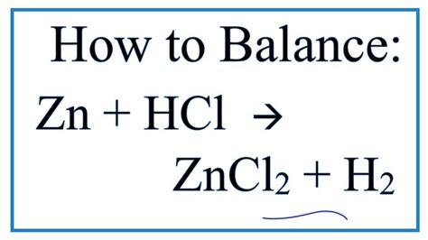 Why is Zn HCl → zncl2 h2 unbalanced?