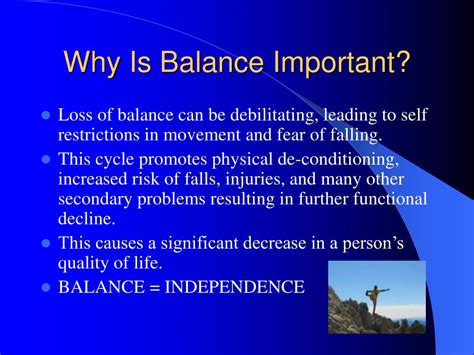 Why is balance important?