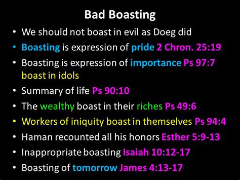 Why is boasting evil?