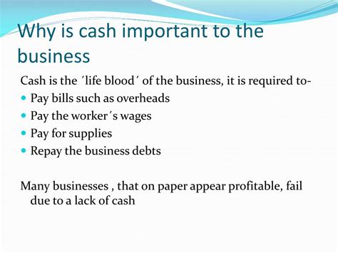 Why is cash important?