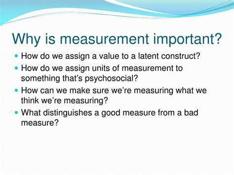 Why is correct measurement important?