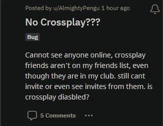 Why is crossplay not working on Apex?