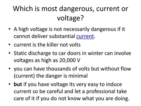 Why is current deadlier than voltage?