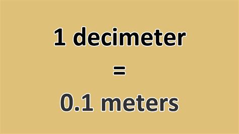 Why is decimeter not used?