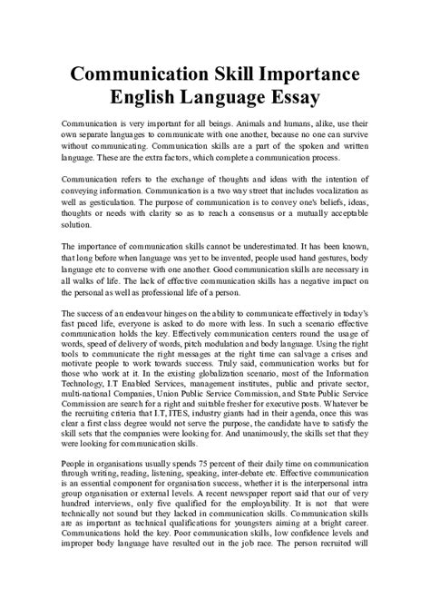 Why is it important to use proper language in communication essay?