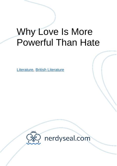 Why is love more natural than hate?