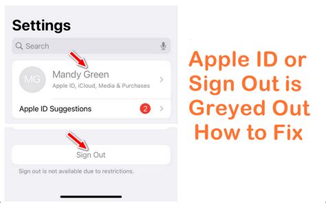 Why is my Apple ID and iCloud greyed out?