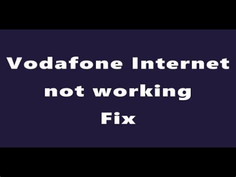Why is my Vodafone network not working?