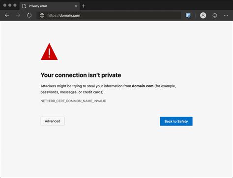 Why is my connection not private on edge?