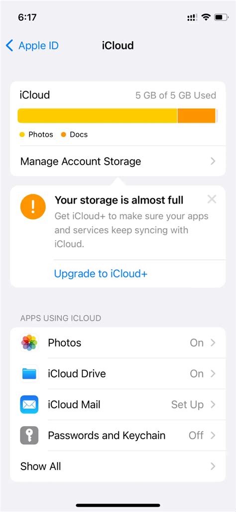 Why is my iCloud storage full after deleting everything?