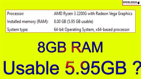 Why is only 5.94 GB RAM usable?