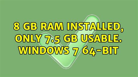 Why is only 6gb of 8gb RAM usable?