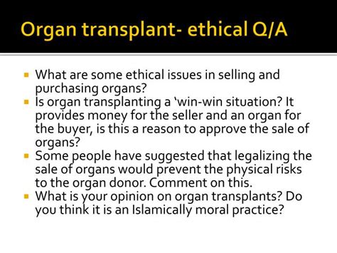 Why is organ selling an ethical issue?