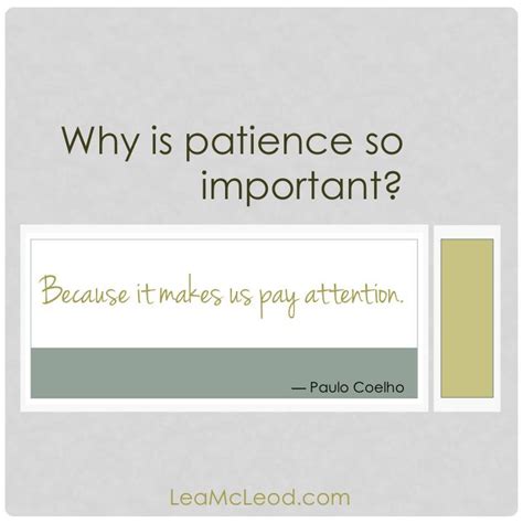 Why is patience in a relationship important?