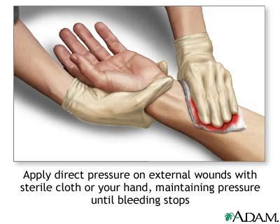 Why is pressure applied to a bleeding wound?