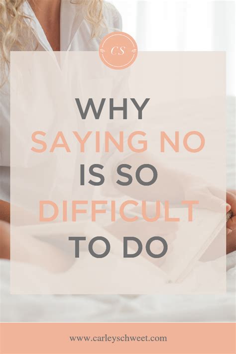 Why is saying no so difficult?