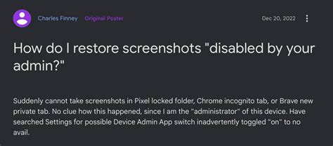 Why is screenshot disabled by admin?
