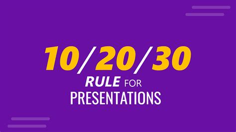 Why is the 10 20 30 rule important?