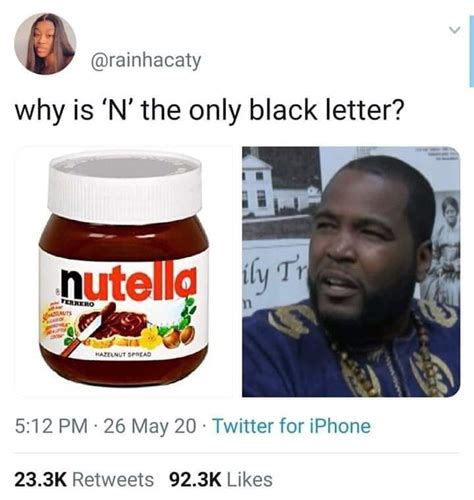 Why is the N in Nutella black?