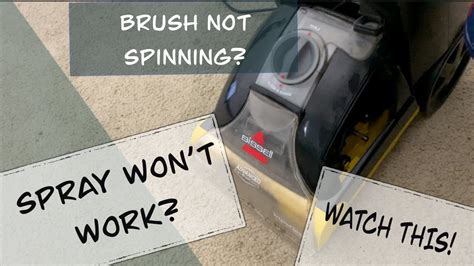 Why is the brush not spinning on my Bissell carpet cleaner?