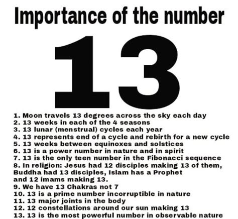 Why is the number 13 significant?