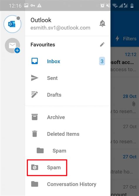 Why is there no Spam folder in Outlook?