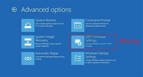 Why is there no UEFI firmware settings?