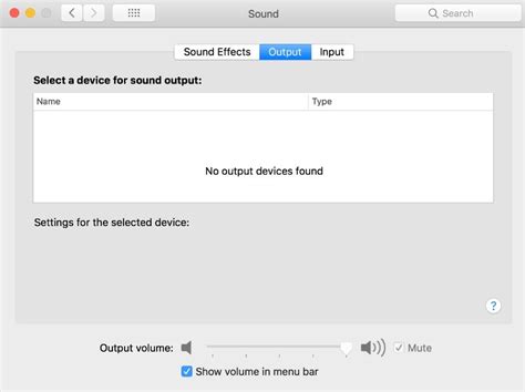 Why is there no audio output device on my Mac?