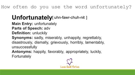 Why not use the word unfortunately?