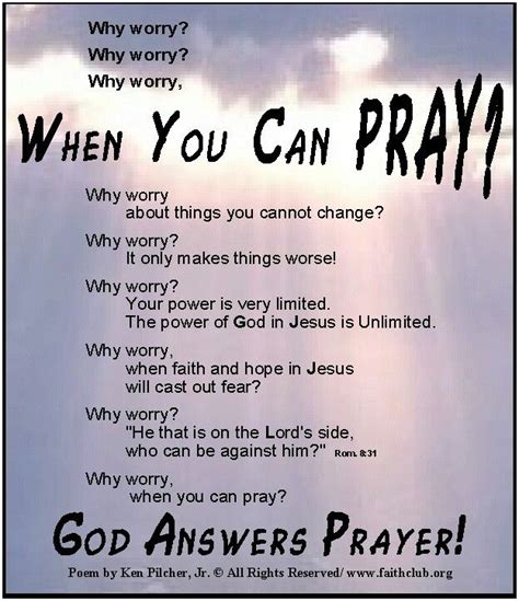 Why pray if you can worry?