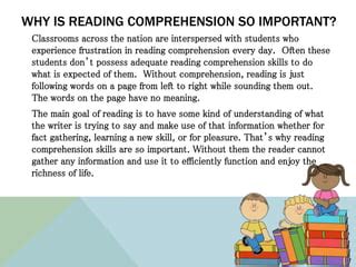 Why reading comprehension is important?