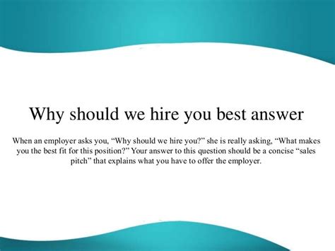 Why should we hire you?