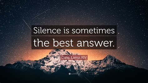 Why silence is the best option?