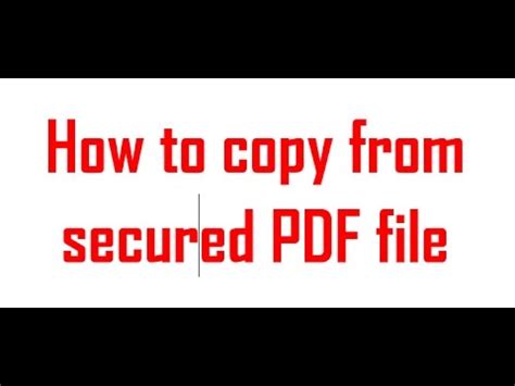 Why some PDF Cannot be copied?
