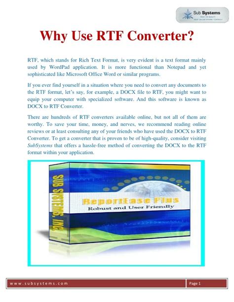 Why use RTF?