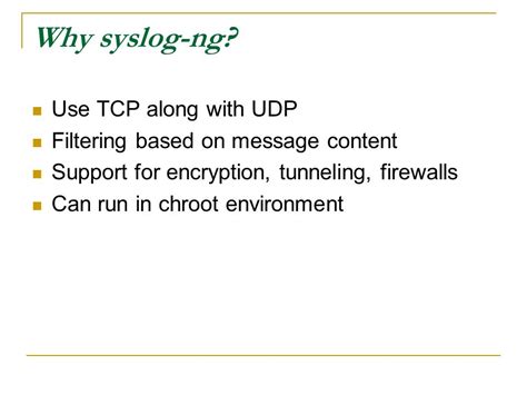 Why use TCP for syslog?