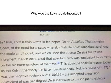 Why was Kelvin invented?